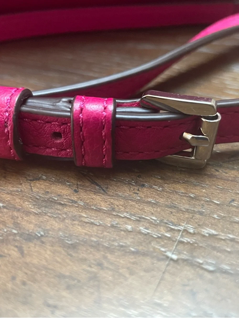 Michael Kors Hot Pink Pebbled Leather Crossbody Shoulder Bag, Pillow and Dustbag - Picture 11 of 14